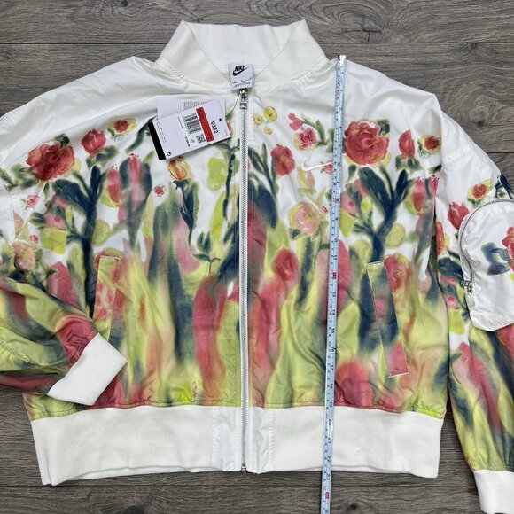Nike Bomber Jacket Sz Large Womens Sportswear Artist Collection Sail Multicolor - Picture 3 of 14